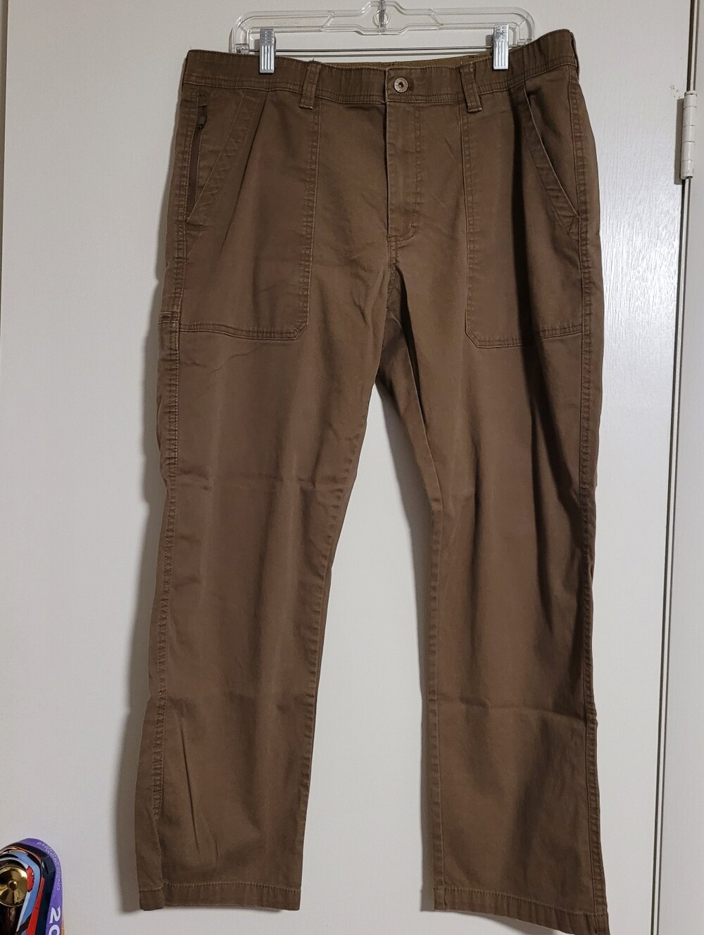 Weatherproof Khaki Straight Pants with Branded Buttonweather, Size 38x30